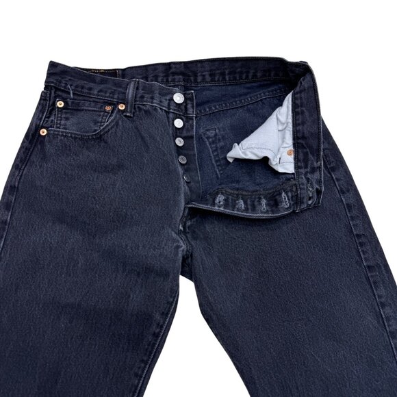 Levi's 501 Black Jean Men's Button Fly Denim Pants, Size 34 x 31 - Picture 4 of 11
